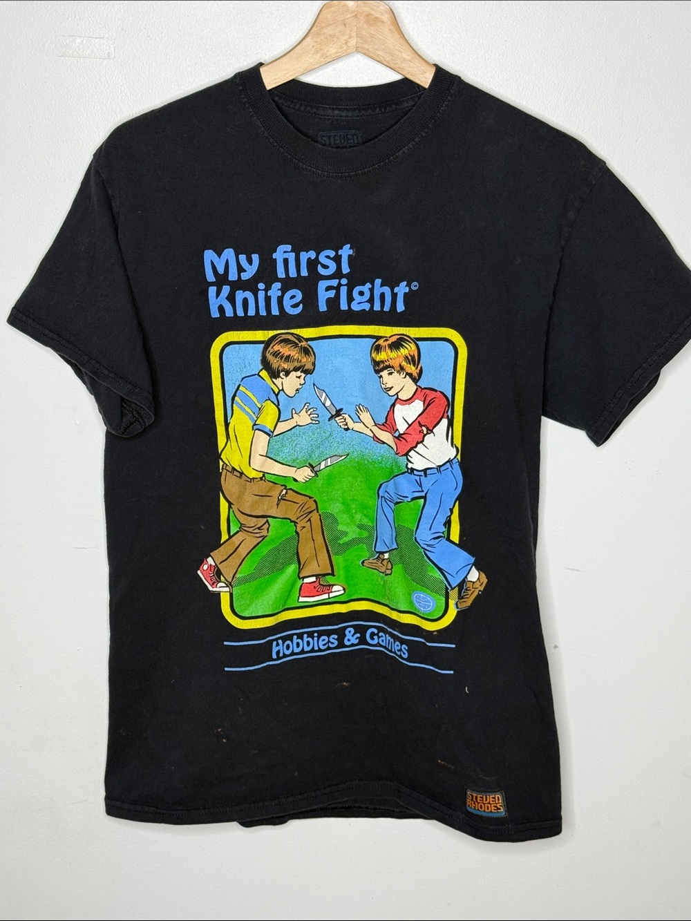 Steven Rhodes My First Knife fight tshirt M